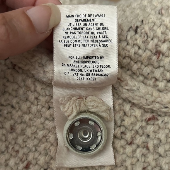 Far Away From Close Oatmeal Beige Knit Hooded Short Sleeve Snap Button Cardigan - Picture 9 of 9